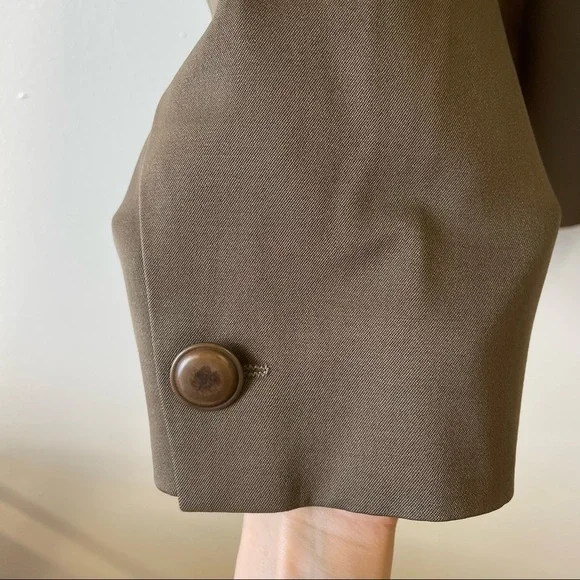 MaxMara Olive Wool Military Blazer Size 6 - Picture 4 of 15